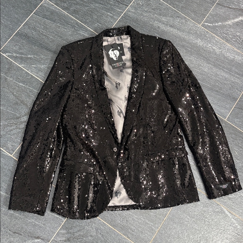 42 R Twisted Tailor Sequin blazer
